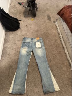Light Blue Purple Jeans Flared Size 34