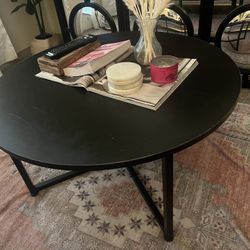 Round Black Coffee Table