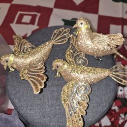 Gold Dove Ornaments 