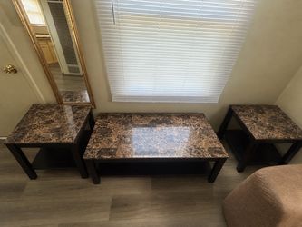 3-piece marble-look coffee table set