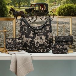 Coach Horse and Carriage set Hobo Pouch wristlet wallet