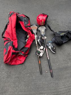 Lacrosse bag and gear.