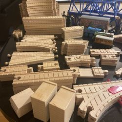 Wood Train Tracks & Trains