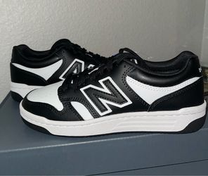 w Balance 480 BB480 Leather Perforated Sneakers Black White-4.5 Mens/6Women