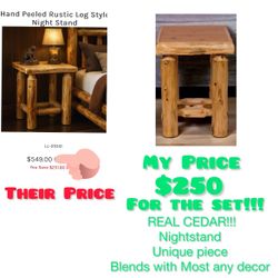 REAL CEDAR WOOD NIGHTSTANDS 