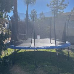 14' Heavy-Duty Pro Trampoline With Basketball Hoop