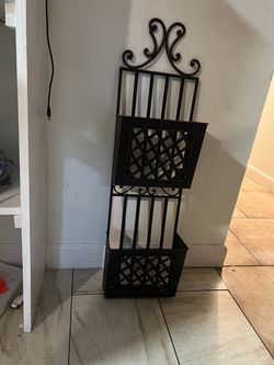 Wrought Iron Two-Tier Magazine Rack