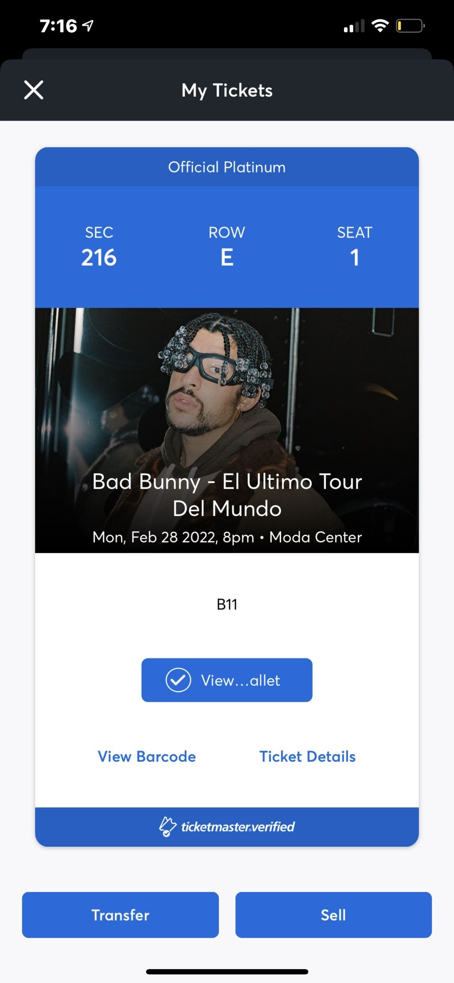 Bad Bunny Ticket