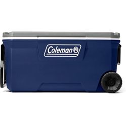 Coleman 316 Series 62QT Lakeside Blue Hard Chest Wheeled Cooler; Backyard, Camping, Beach, Tailgate