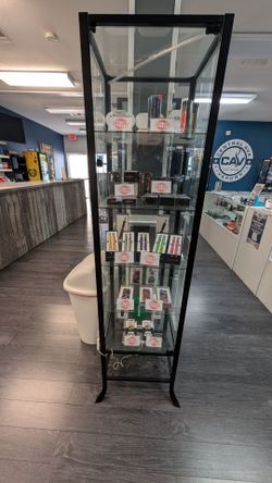 Glass display 4 shelf cabinet