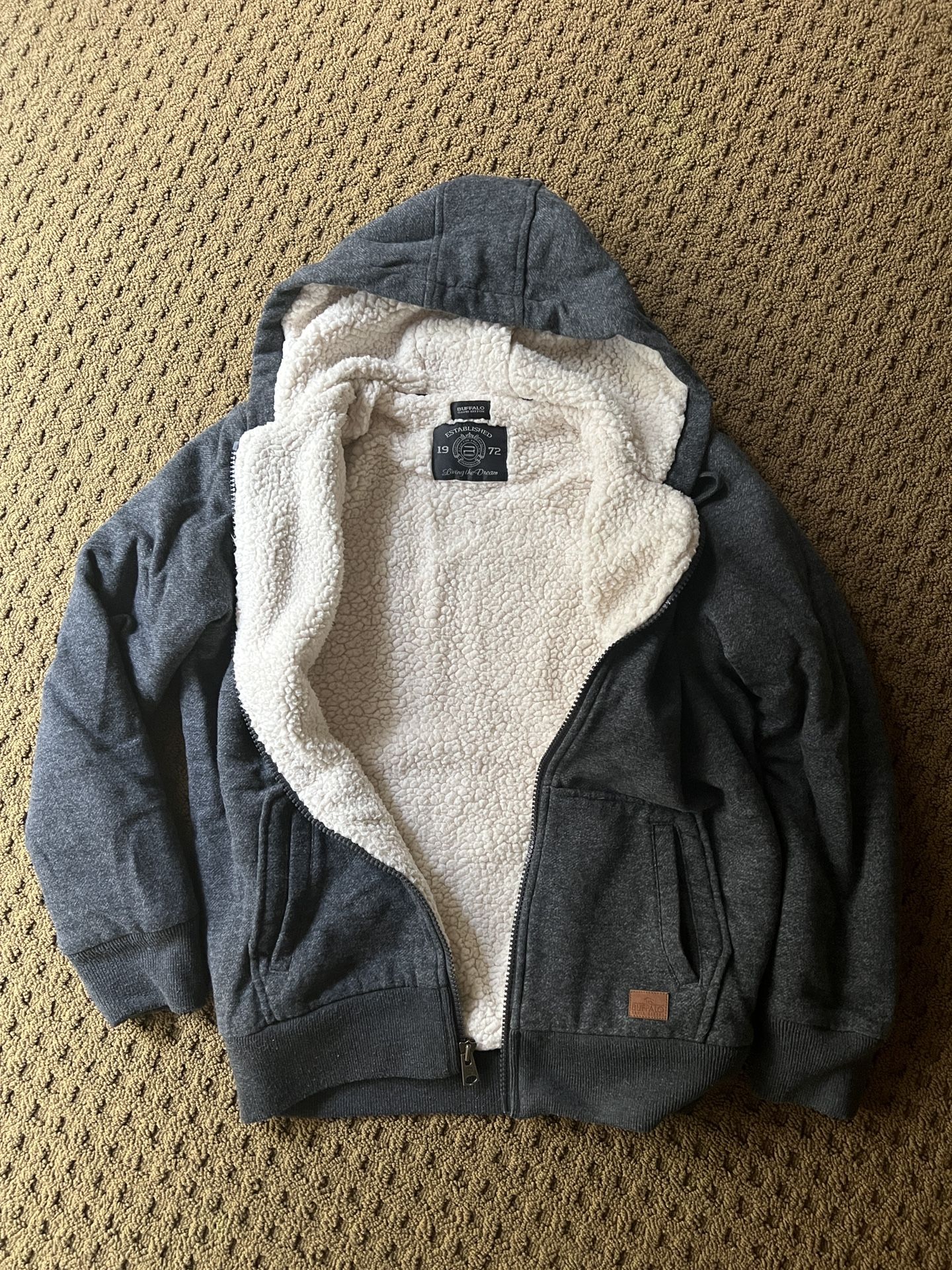 Men’s Sherpa Lined Fleece Jacket Size M