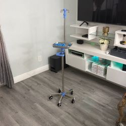 Medical IV Pole Stand + Trays + Tourniquets Bundle (Hospital Grade)