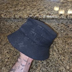 Fendi Bucket Hat Black Zucca Pattern Monogram Jacquard