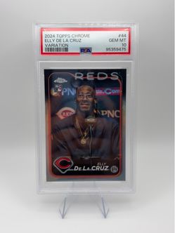 Topps 2024 Chrome Elly De La Cruz #44 Image Variation Press Conf RC PSA 10