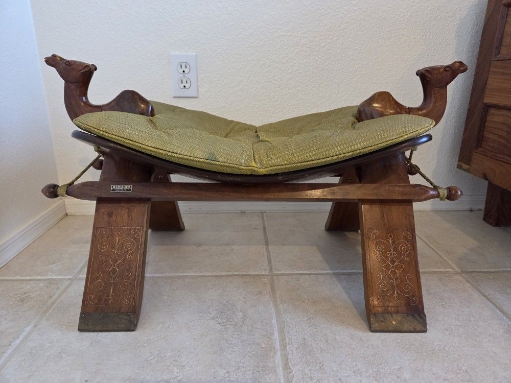Brass Inlaid Camel Ottoman