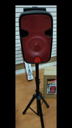 8" bluetooth speaker DJ karaoke style comes with microphone and stand