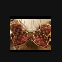 5 Victorian Elegant Ornate Chairs 