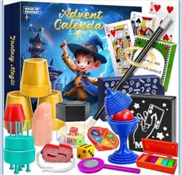 Advent Calendar 2026 Magic Trick Toys Set for Kids Teens 24 Days of Magic Tricks with Vedios Christmas Countdown Gift Stocking Stuffers for Teen Boys 
