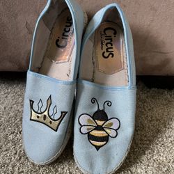 CIRCUS by SAM EDELMAN Leni Rose Queen Bee Espadrilles Flats Shoes Size 9 Blue