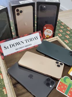 Apple IPhone 11 Pro Max Unlocked - - $1 Down Today - NO CREDIT Needed
