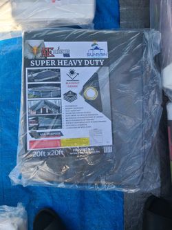 20ft × 20ft Super Heavy Duty Grey Tarp