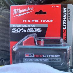 Millwaukee M18 Red Lithium Batttery Xc6.0