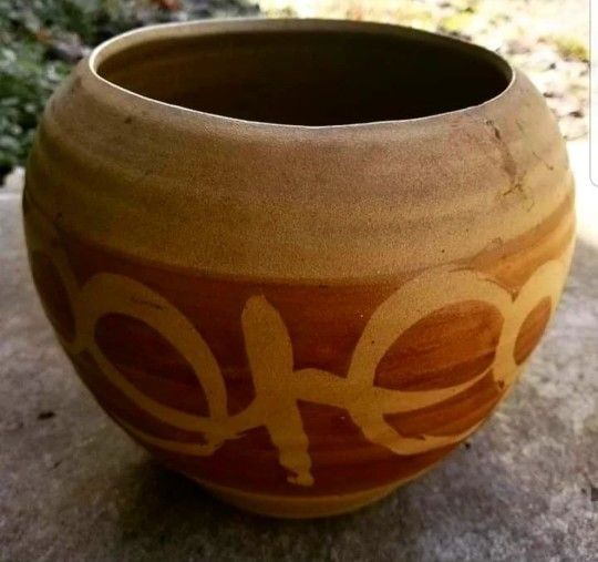 Vintage Midcentury Handmade Clay Pot Ceramic Art Piece