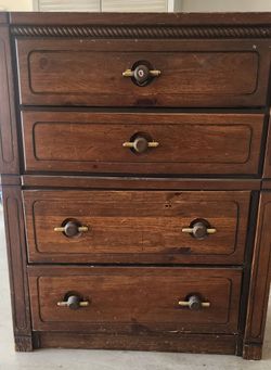vintage solid wood four-drawer chest