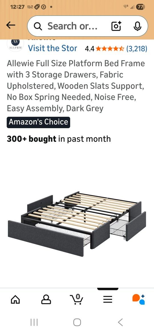 Bed With Under Storage, Metal   Grest Condition Bought Off AMAZON 