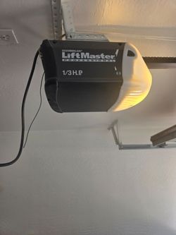 Garage door with motor