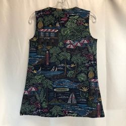 Denim & Co. Printed Perfect Jersey Tank with Tassle Trim