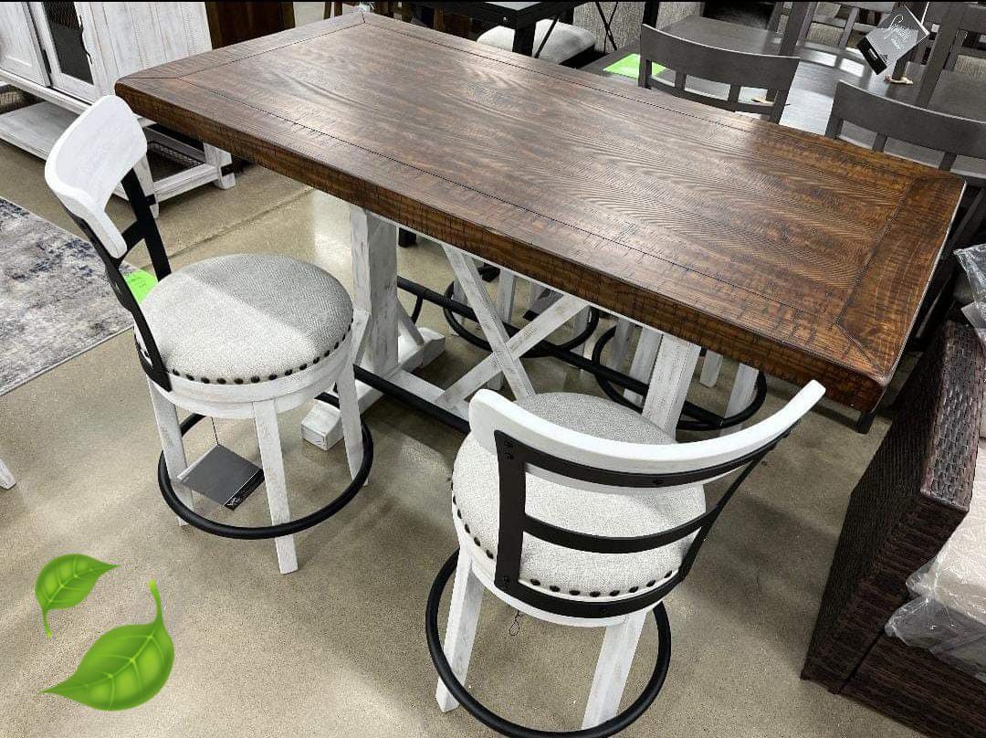 Ashley Dinings Sets Dinings Tables and 4 Bar Stools Valabeck
