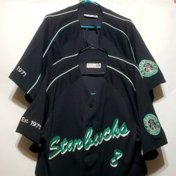 STARBUCKS SEATTLE THE THRIVE  #8  BASEBALL  STYLE JERSEYS  MENS SIZE LARGE  VINTAGE SUPER RARE 