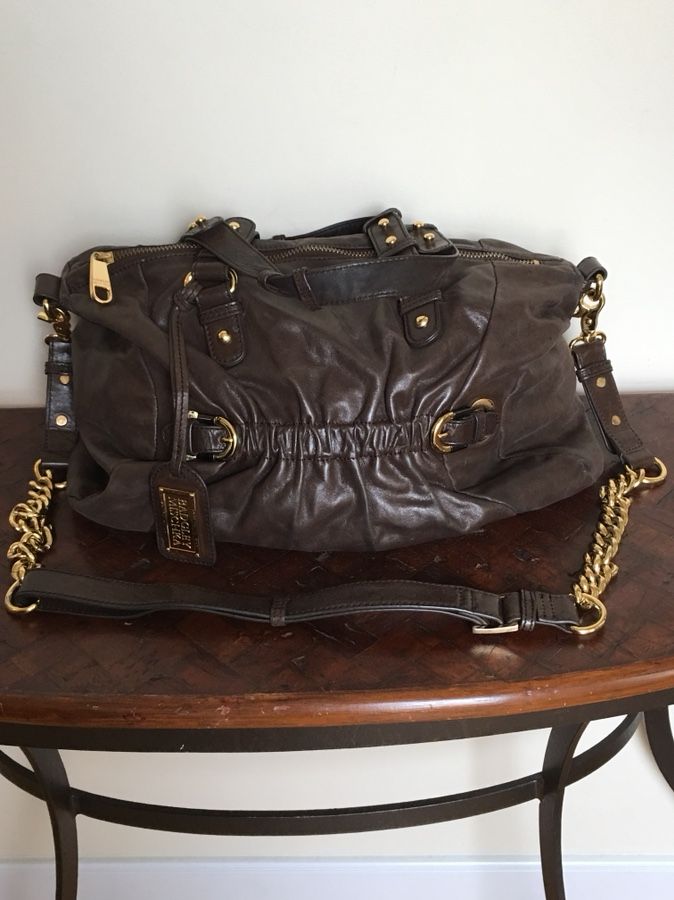 Brown Leather Badgley Mischka Handbag