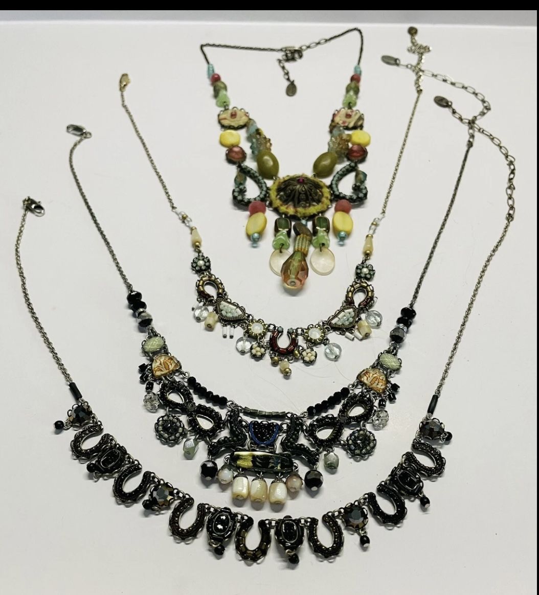 ayala bar 4 necklaces Lot “H” artisan Multi Media statement