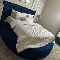 Beautiful Blue Queen Bed