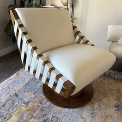 Brand new leather and wood chair, solid