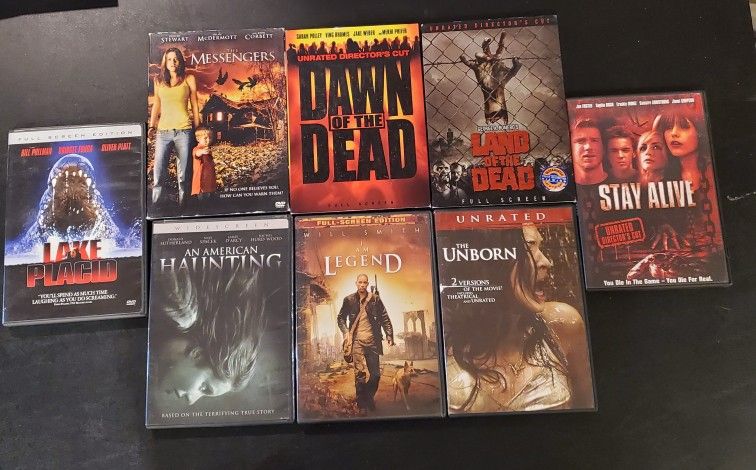 8 Horror Movie DVD Lot (Unrated Director's Cuts, etc.) - Great Condition!