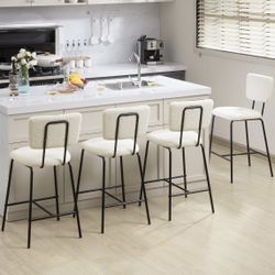 Set of 4 Counter Height Bar Stools 