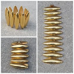 Vtg 1980s Monet Signed Gold Tone Chunky Bracelet