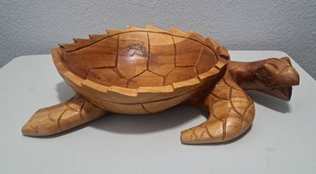 Turtle Bowl Wood Hand Carved
