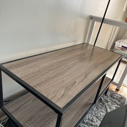 Tv Stand  Dark Wood With Metal Frame 