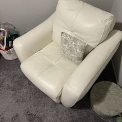 White Leather Loveseat