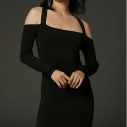 (New) Anthropologie Black Long Sleeve Dress Sz M
