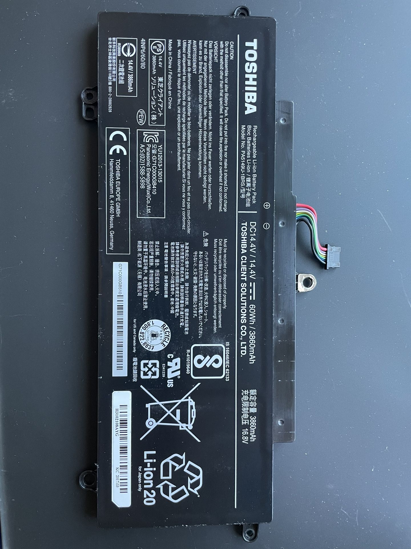 Toshiba PA5149U-1BRS Laptop Battery 14.4V 3860 mAh
