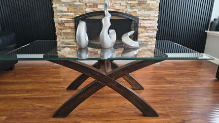 Glass coffee table