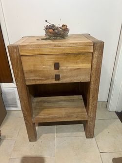 Pair of Light Wood Tall Nightstands