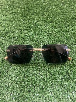 Chrome Hearts Rimless Gold/Black Sunglasses w/ Case & Box