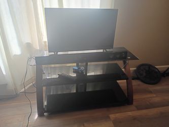 Glass Entertainment Center, Vizio 30" TV & LG Super Sound Bar