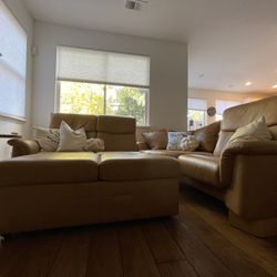 Ekornes Reclining Leather Sectional 